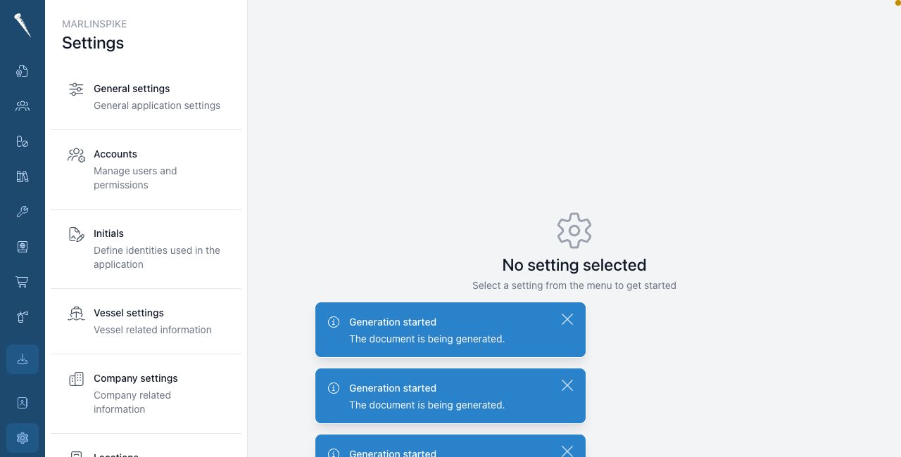 Settings overview