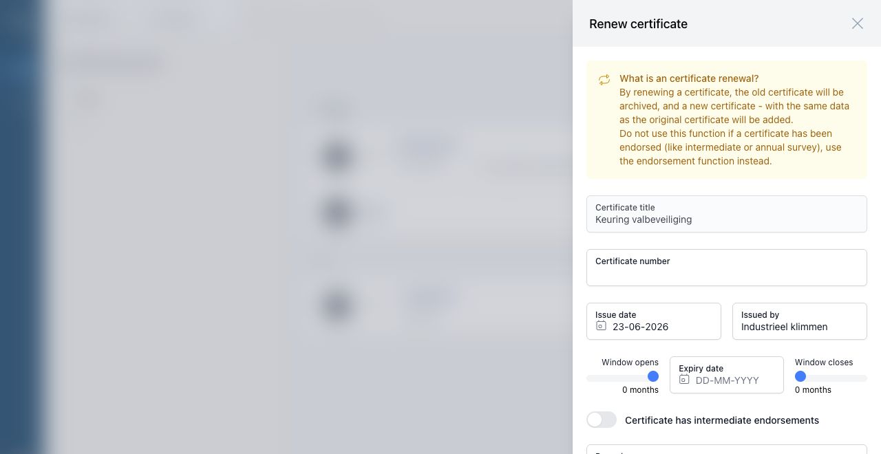 Renew certificate