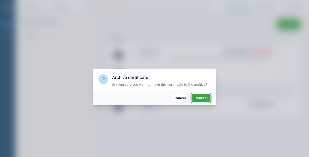 Archive confirmation