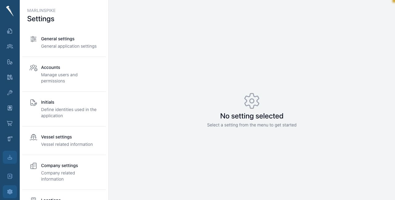 Settings overview