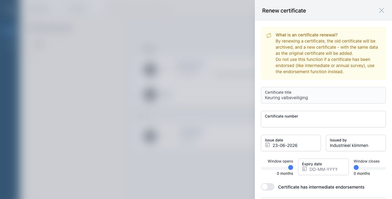 Renew certificate
