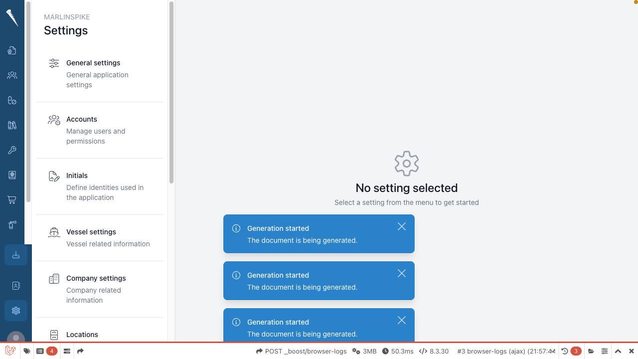 Settings overview