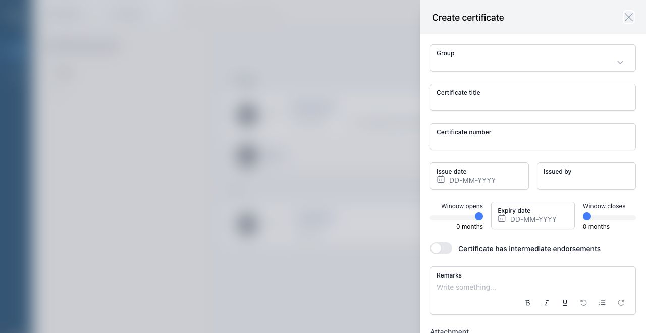 Create certificate