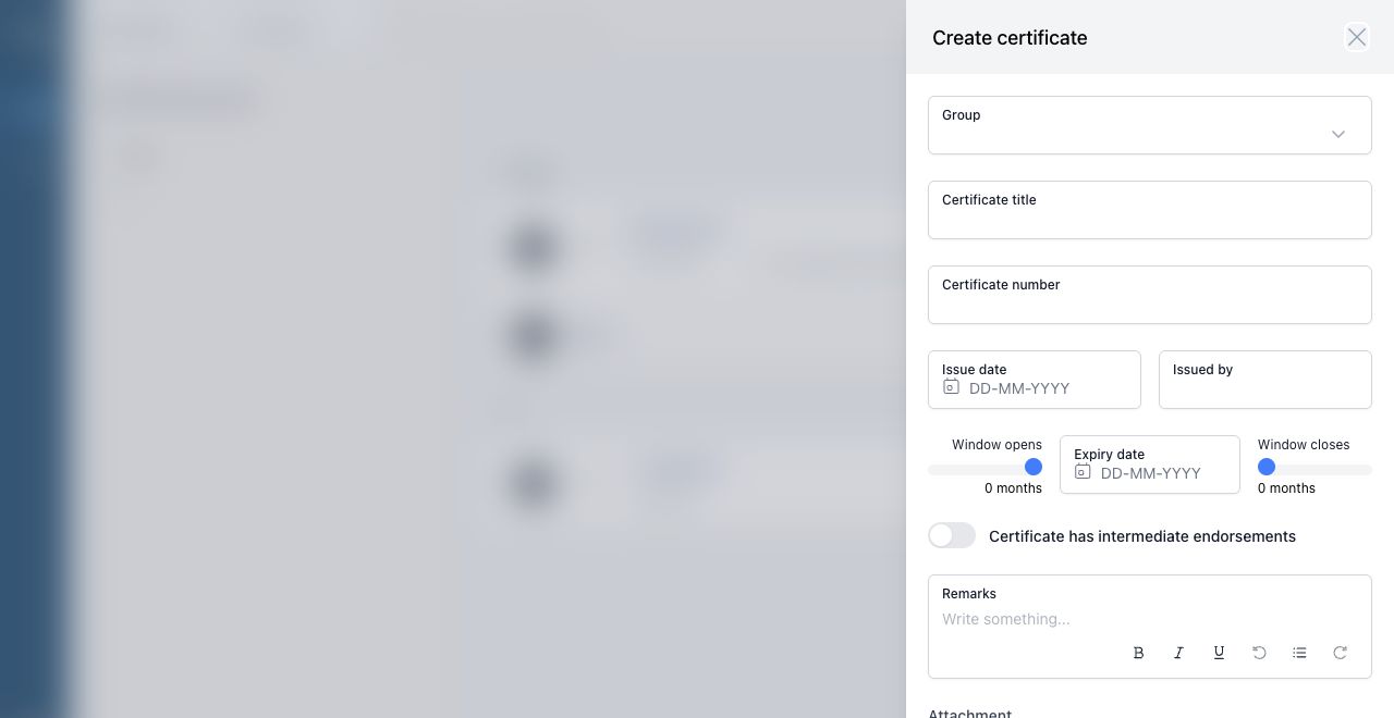 Create certificate