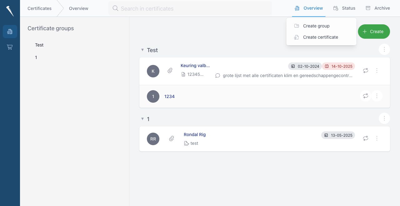 Create menu
